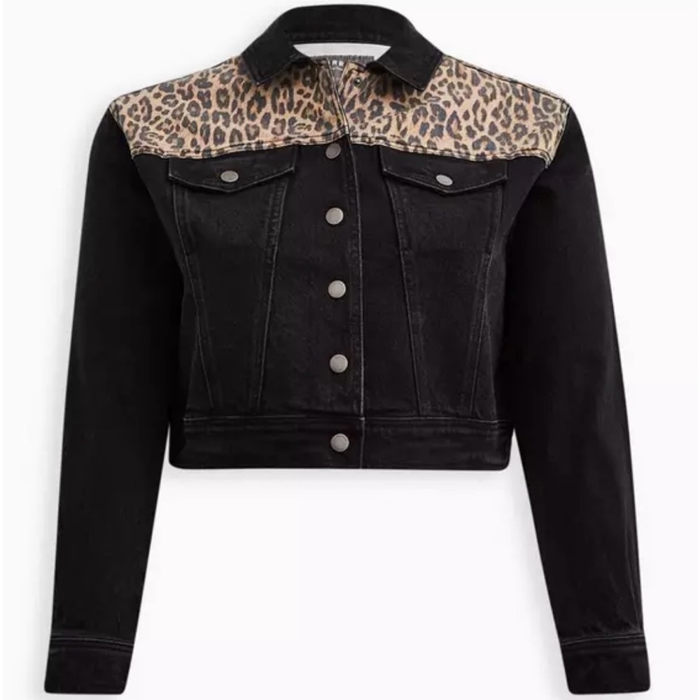 NWT Leopard Torrid Denim Jacket in size 2